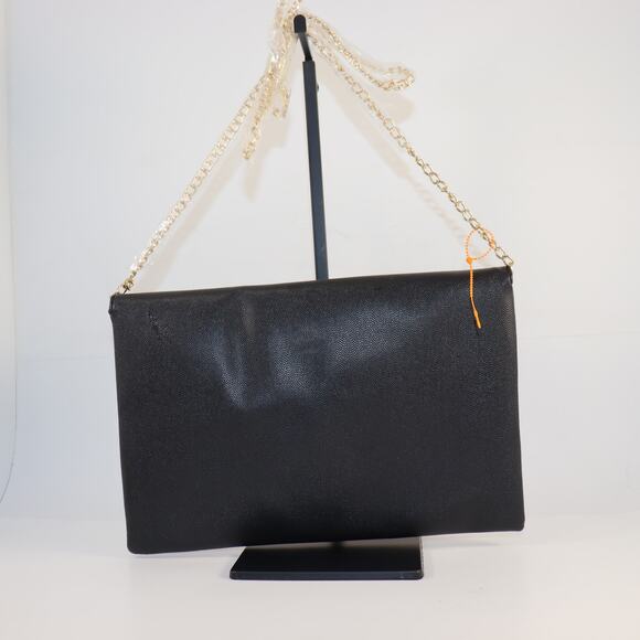 Black Gold Graphic Chain Strap Clutch Shoulder Bag - Picture 2 of 4